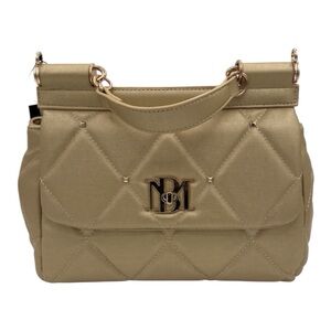 Badgley Mischka Gold Quilted Shoulder Bag